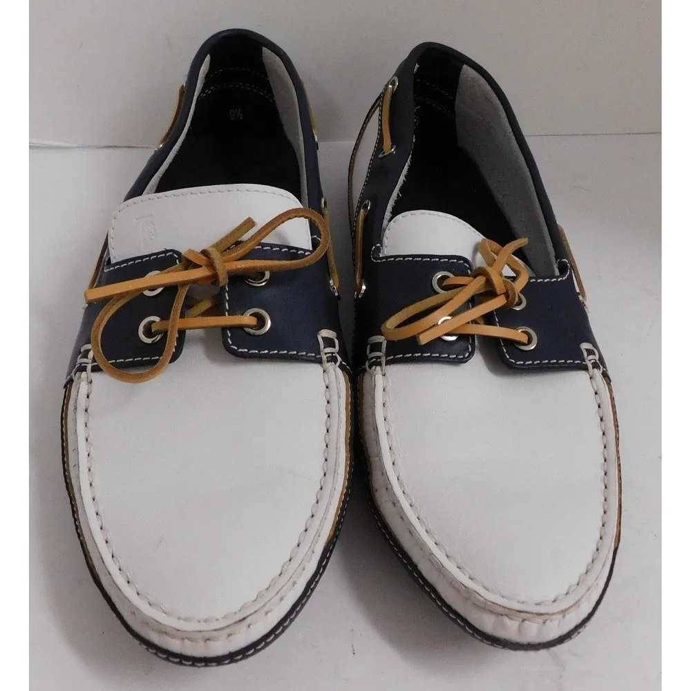 Tods Gommini White Blue Colorblock Driving Loafers sz 9.5